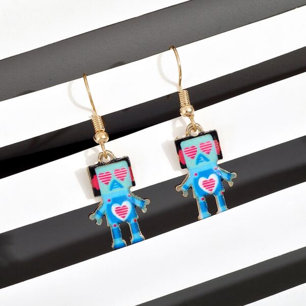 

Robot Decor Drop Earrings, Multicolor