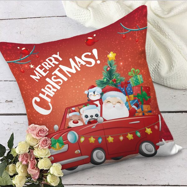 

Christmas Print Cushion Cover Without Filler, Multicolor