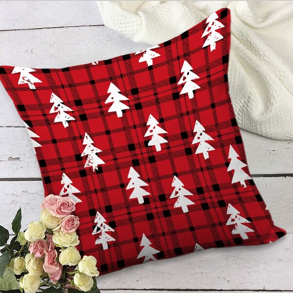 

Christmas Tree Print Cushion Cover Without Filler, Multicolor