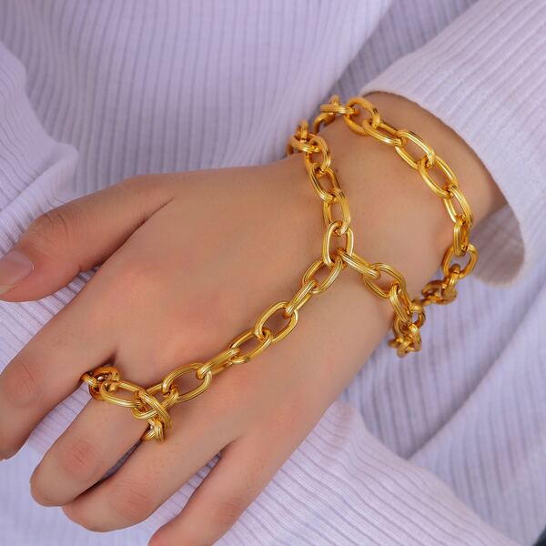 

Simple Mittens Bracelet, Gold