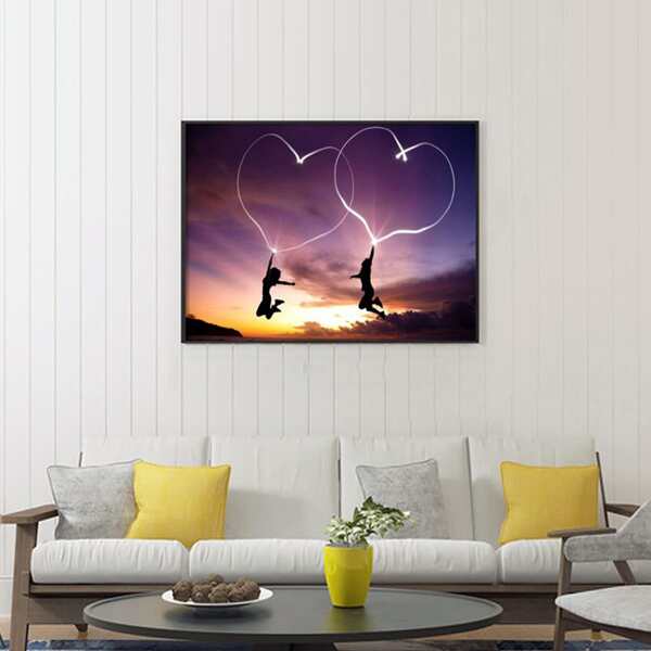 

Heart Print DIY Diamond Unframed Painting, Multicolor