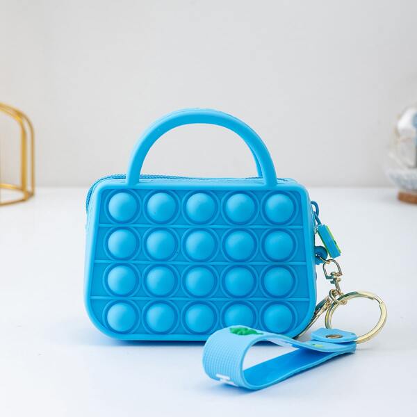 

Mini Girls Push Pop Bubble Top Handle Bag, Blue