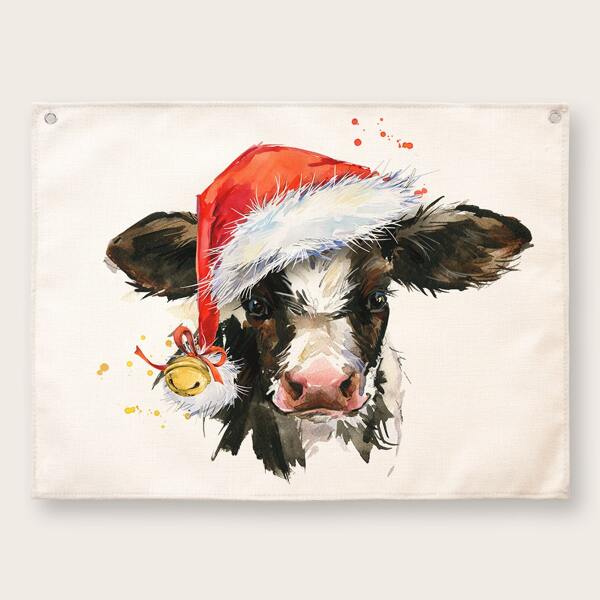 

Christmas Cow Print Tapestry, Multicolor