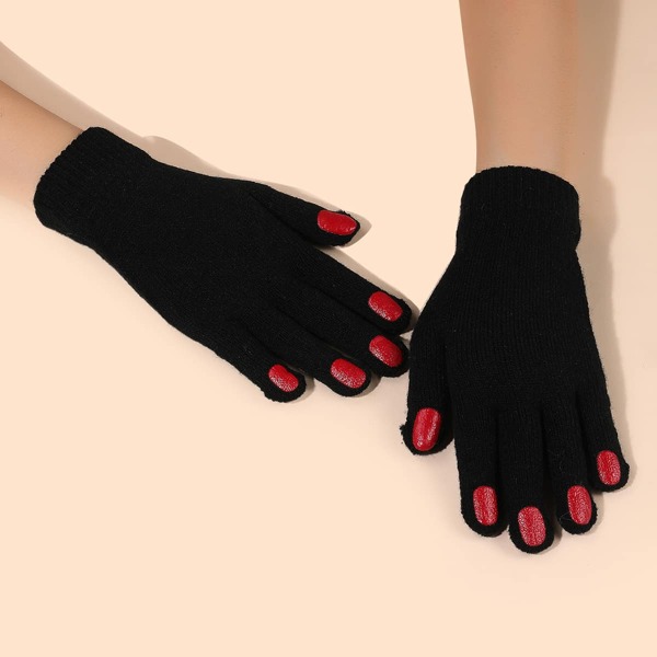 

Two Tone Gloves, Black