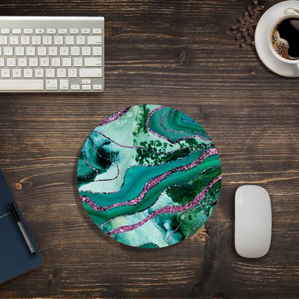 

Marble Pattern Round Mouse Pad, Multicolor