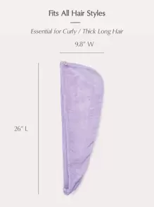 SHEIN Basic living 2nd Generation Quick Dry Microfiber Hair Towel, For Hair/Face/Body Christmas For Holiday Gift Giving Home Bathroom Decor - Purple - View 3
