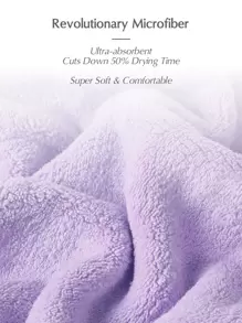 SHEIN Basic living 2nd Generation Quick Dry Microfiber Hair Towel, For Hair/Face/Body Christmas For Holiday Gift Giving Home Bathroom Decor - Purple - View 5