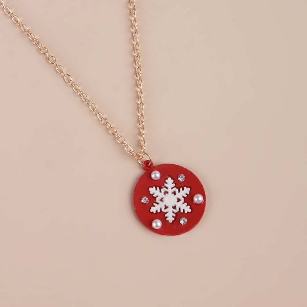 

Christmas Snowflake Charm Necklace, Multicolor