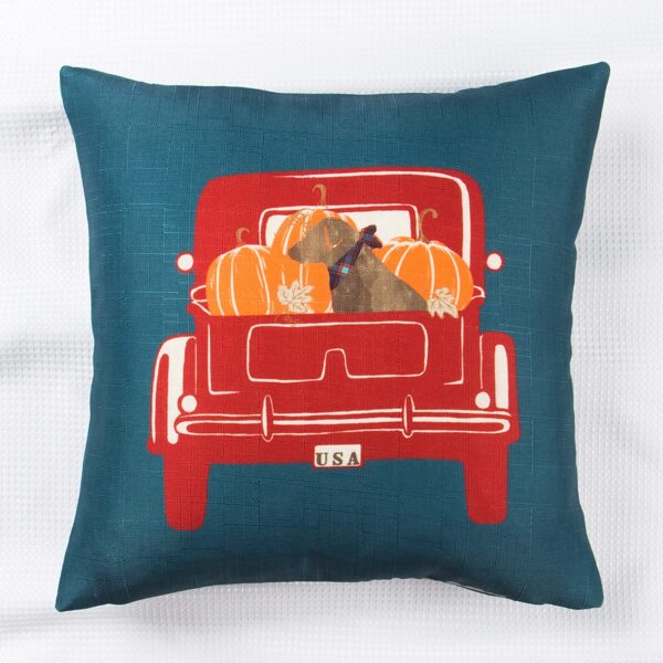 

Pumpkin Print Cushion Cover Without Filler, Multicolor
