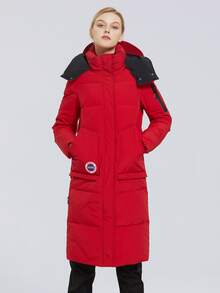 MIEGOFCE Zip Up Puffer Hooded Padded Coat - Red - View 4