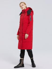 MIEGOFCE Zip Up Puffer Hooded Padded Coat - Red - View 5