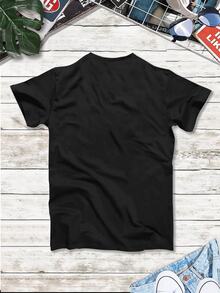 Manfinity Hombres Camiseta con estampado de tigre de manga corta - Negro - Ver 2
