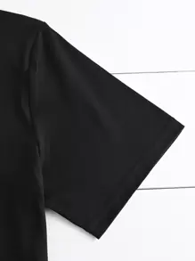 Calvaya 加大字母图案 T 恤，女式夏季上衣