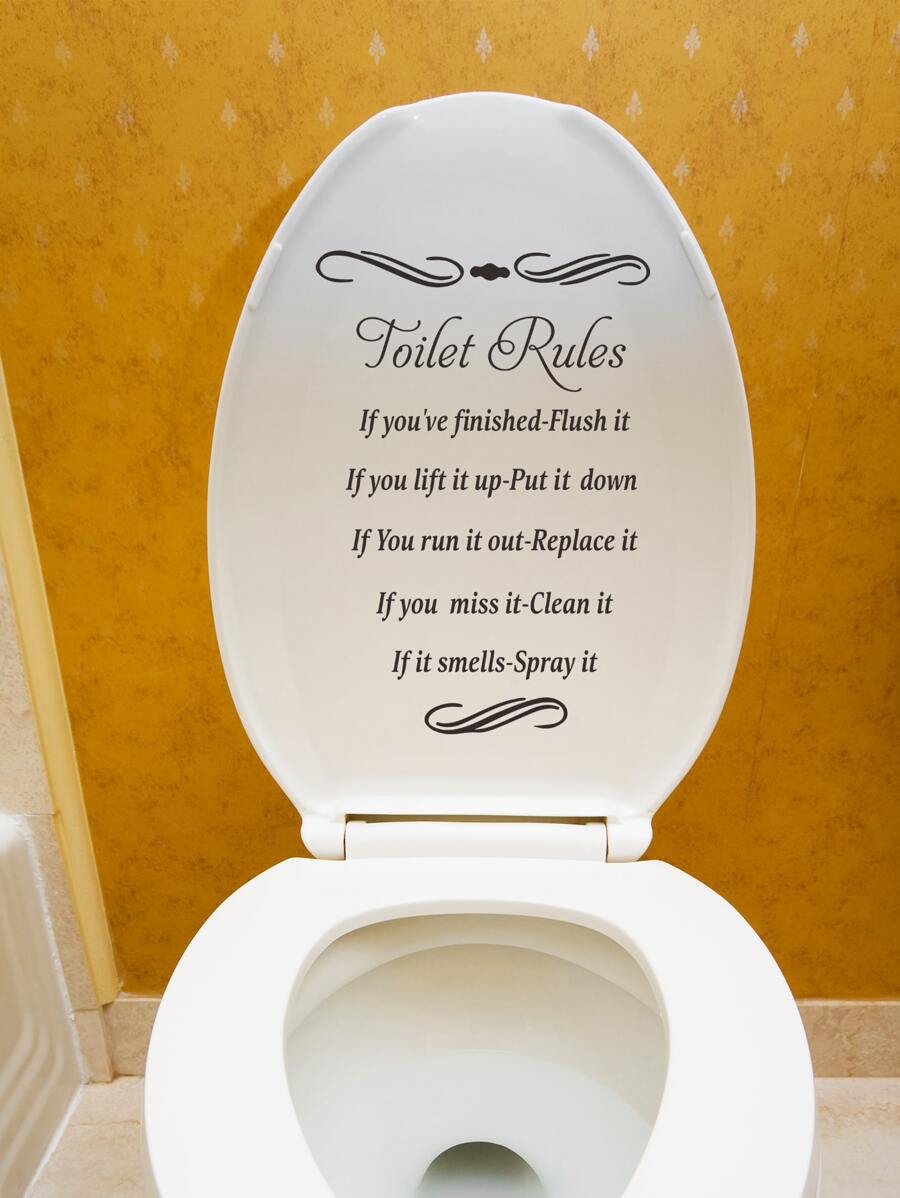 Toilet Lid Decals Logo Villain Toilet Stickers, Clean Your Piss Funny  Decals, Waterproof Vinyl Wall Art Sign Decor, Removable Toilet Seat Quote  Murals For Toilet WC Restroom Door Seat Bathroom Decoration Make, image size:900x1198