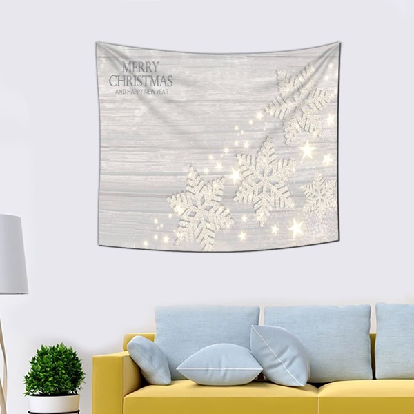 

Christmas Snowflake Print Tapestry, Multicolor