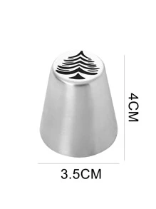 1pc Christmas Tree Design Piping Nozzle - Silver - View 2