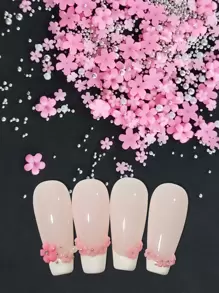 1pack Flower Shaped Nail Art Decoration - Pink - View 1
