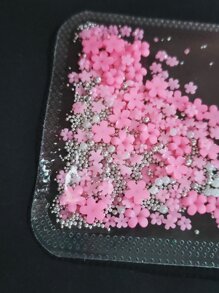 1pack Flower Shaped Nail Art Decoration - Pink - View 3