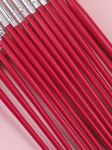 美甲刷套裝，15入組凝膠美甲繪畫套件刷子，花卉繪圖筆凝膠指甲油繪畫刷美甲筆套件美甲美甲拋光筆工具，適合家庭和專業美甲沙龍（紅色） - 酒紅色 - 查看 4