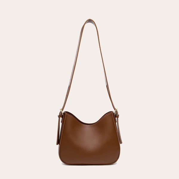 

Minimalist Textured Shoulder Bag, Brown