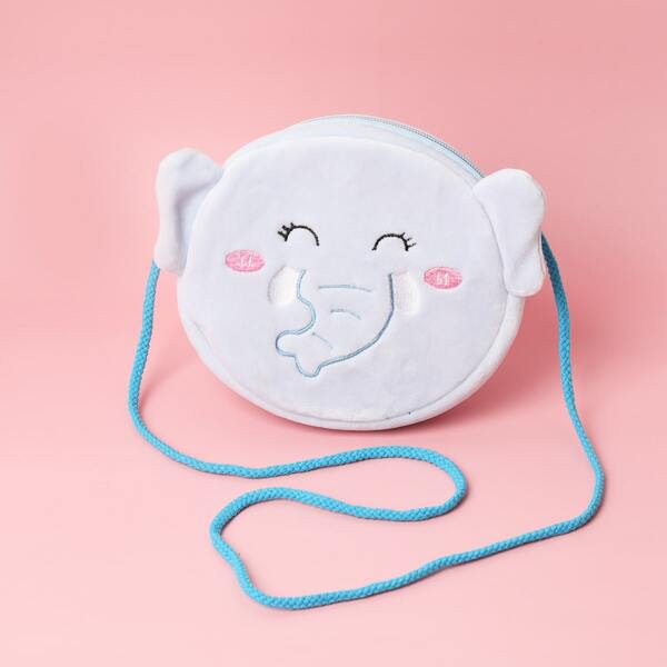 

Girls Cartoon Graphic Circle Bag, Blue