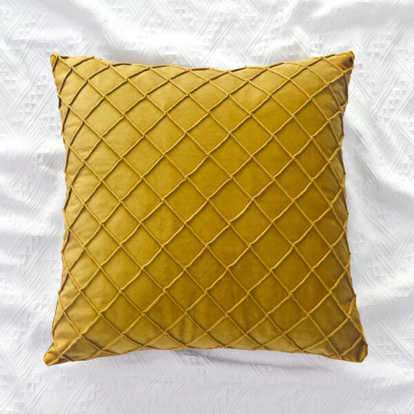 

Plaid Design Cushion Cover Without Filler, Yellow