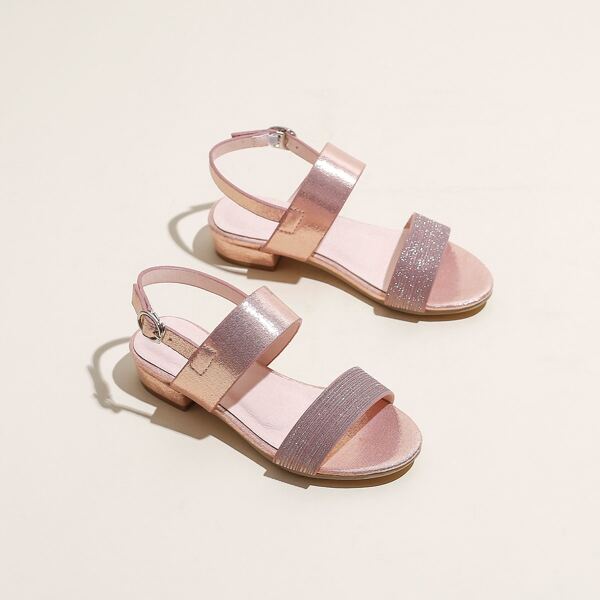 

Girls Metallic Ankle Strap Sandals, Pink