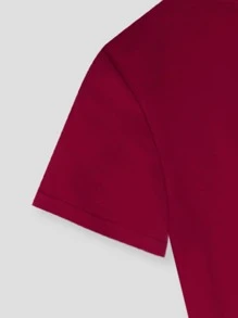 SHEIN LUNE Camiseta con estampado de mariposa y girasol - Burdeos - Ver 3