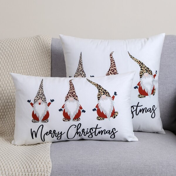 

1pc Christmas Cartoon Graphic Cushion Cover Without Filler, Multicolor