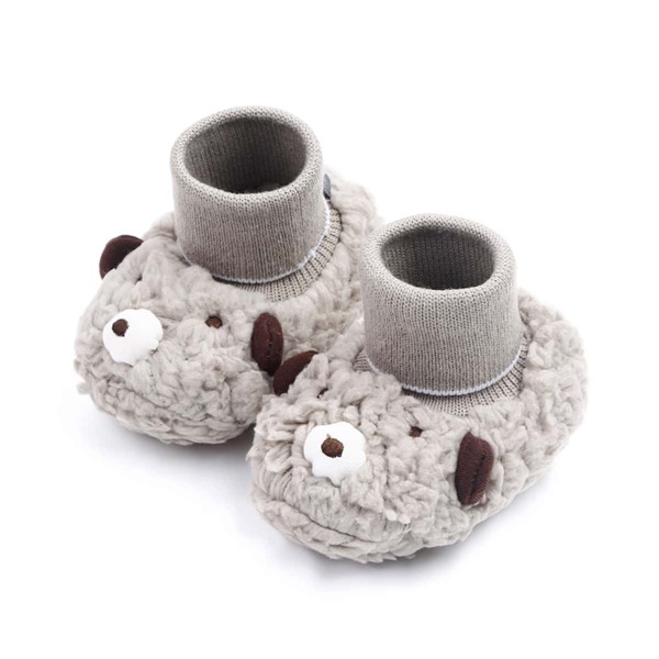 

Baby Cartoon Design Slip-on Boots, Grey
