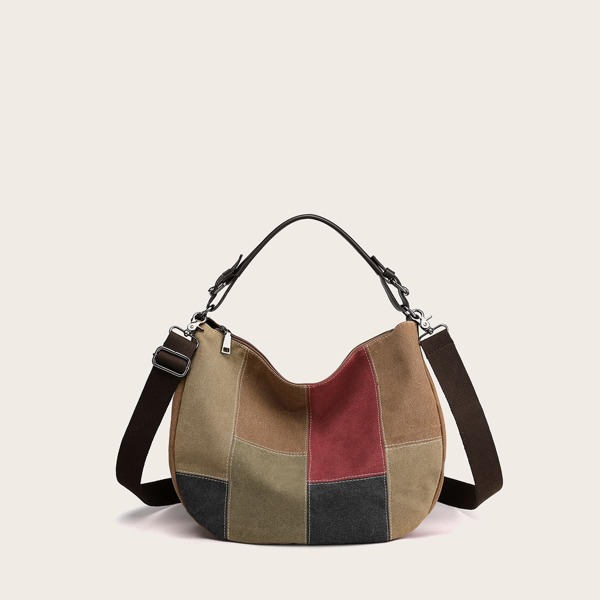 

Colorblock Stitch Detail Bucket Bag, Multicolor