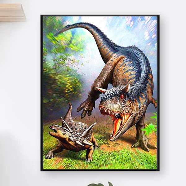 

Dinosaur Pattern DIY Diamond Painting Without Frame, Multicolor