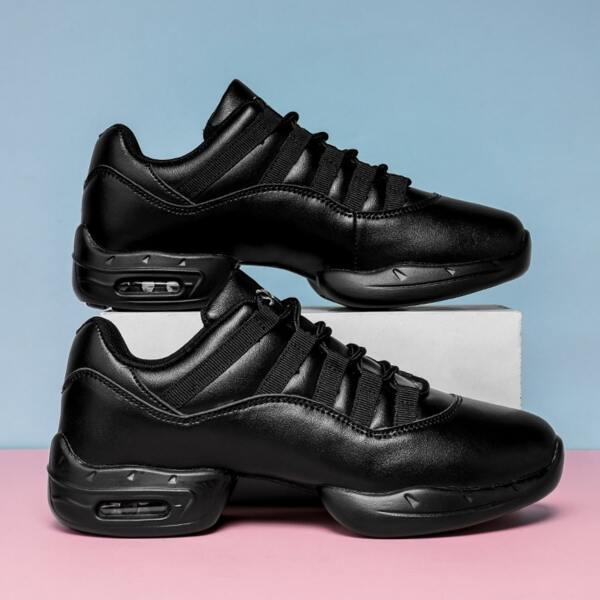 

Lace-up Front Chunky Sneakers, Black