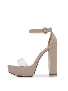 McKoine Ultra High Heeled Ankle Strap Sandals - Apricot - View 3