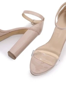 McKoine Ultra High Heeled Ankle Strap Sandals - Apricot - View 4