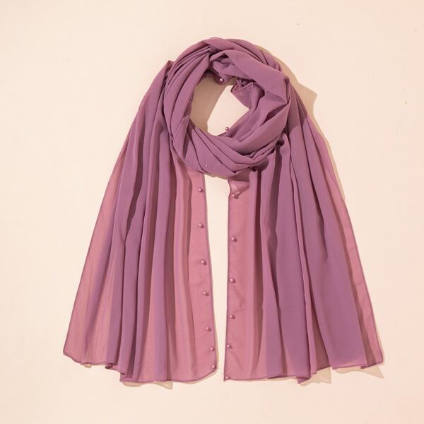 

Faux Pearl Decor Scarf, Baby pink