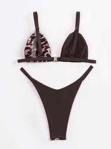 Leopard Bikini For Summer Beach - Black - View 2