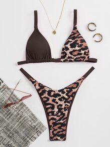 Leopard Bikini For Summer Beach - Black - View 5