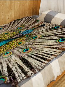 Peacock Pattern Blanket - Multicolor - View 2