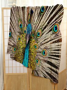 Peacock Pattern Blanket - Multicolor - View 3