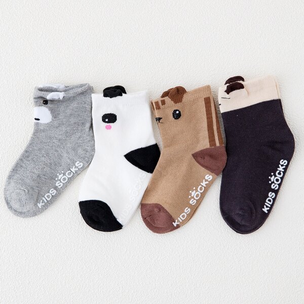 

4pairs Toddler Boy Cartoon Pattern Socks, Multicolor