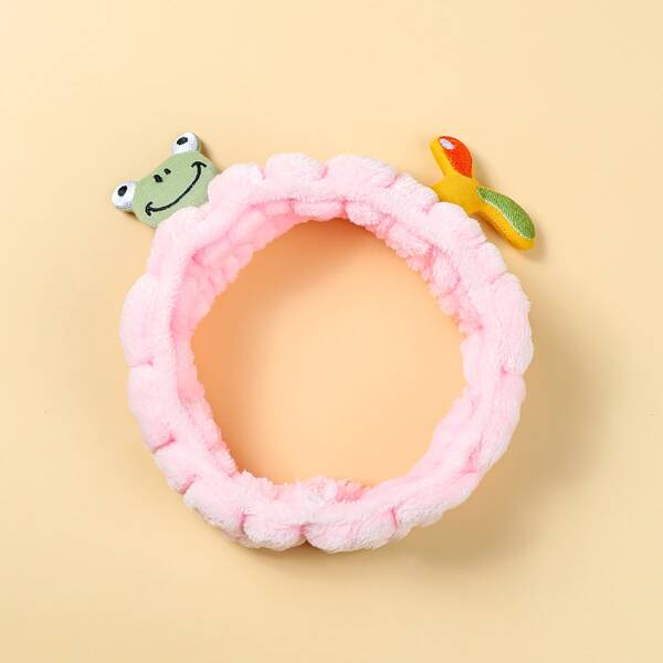 

1pc Cartoon Graphic Bath Headband, Pink