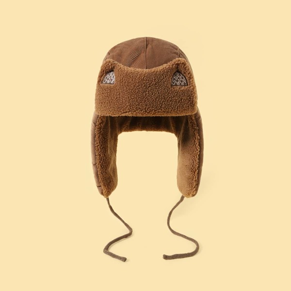 

Toddler Kids Embroidered Detail Hat, Brown