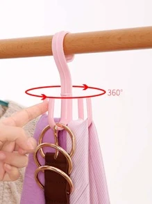 1pc Plastic 4 Claw Design Scarf Hanger, Rotatable Multifunction Belt Rack For Home - Multicolor - View 3