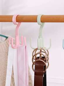 1pc Plastic 4 Claw Design Scarf Hanger, Rotatable Multifunction Belt Rack For Home - Multicolor - View 4