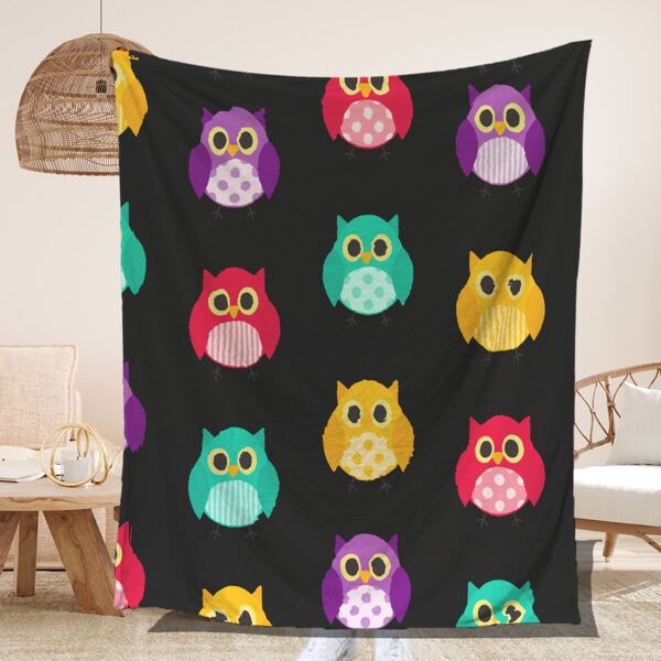 

Owl Pattern Blanket, Multicolor