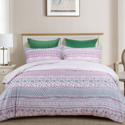Flower Print Duvet Cover Set Without Filler
