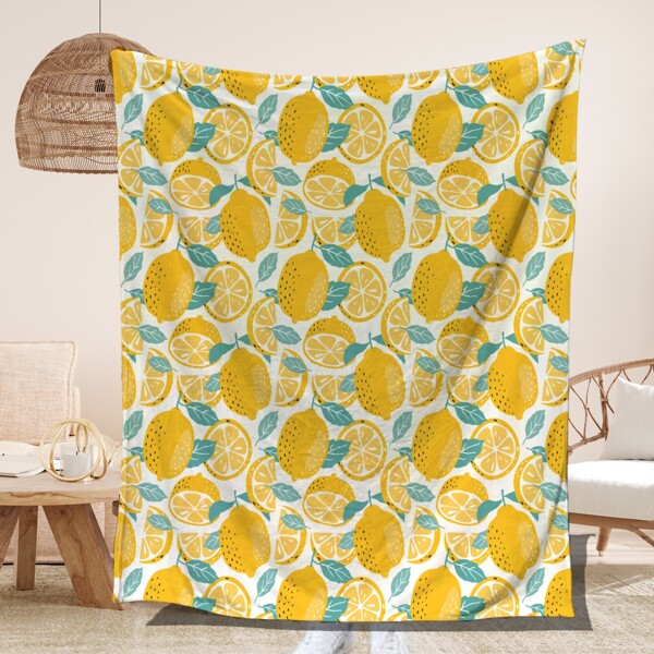 

Lemon Pattern Blanket, Multicolor