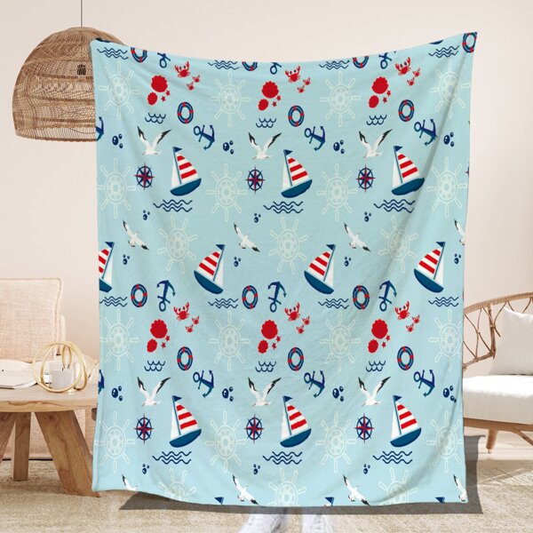 

Sailboat Pattern Blanket, Multicolor