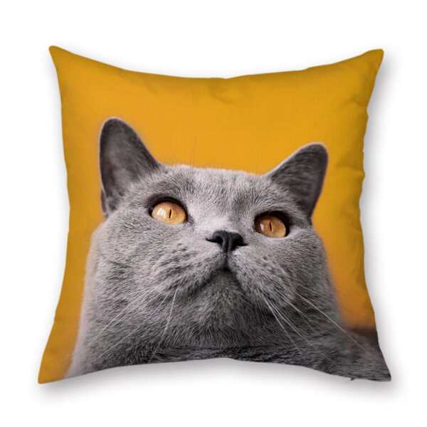 

Cat Print Outdoor Waterproof Cushion Cover Without Filler, Yellow